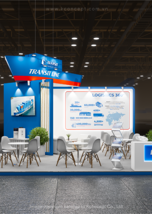 Thiết kế booth triển lãm Transit tại VILOG 2025 do Kconcept thực hiện Tradeshow booth logistics fair made by Kconcept