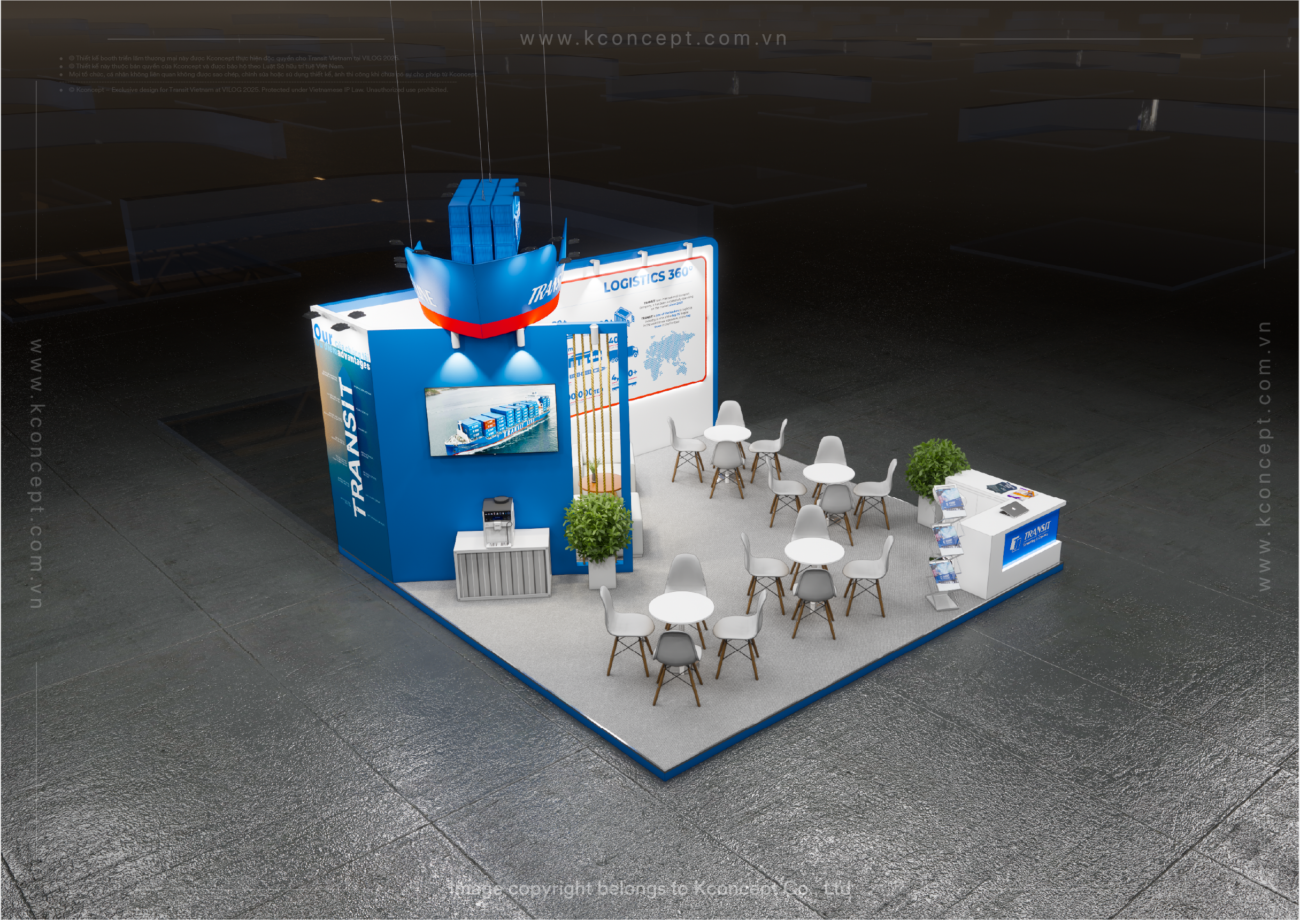 Thiết kế booth triển lãm Transit tại VILOG 2025 do Kconcept thực hiện Tradeshow booth logistics fair made by Kconcept