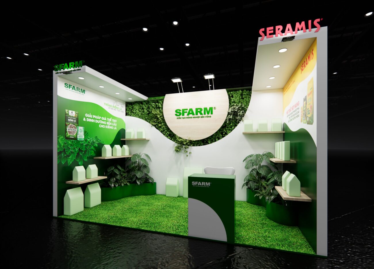 bản 3D thiết kế gian hàng triển lãm Vietnam Home & Garden Expo của Kconcept